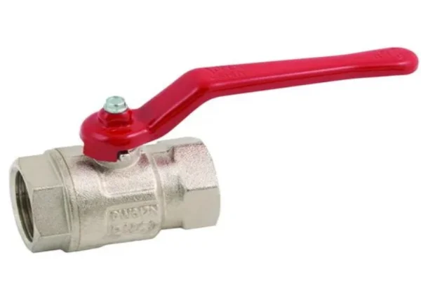 Stainless steel ball valve with red handle